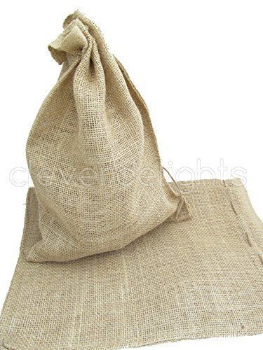 CleverDelights 8&#034; x 12&#034; Burlap Bags with Natural Jute Drawstring - 25 Pack - Bag