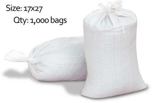 1000 white empty sandbags for sale 17x27 sandbag sand bags bag poly with tie for sale