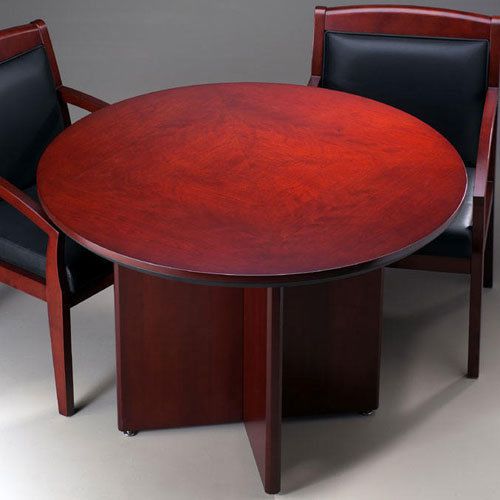 Round conference table 42&#034; meeting office room wood wooden cherry o mahogany new for sale