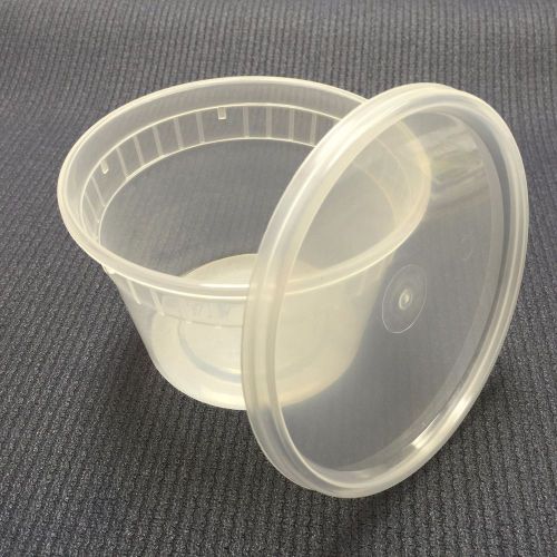 Plastic Deli Food Round Container 16 oz. (with Lids) 240 Sets