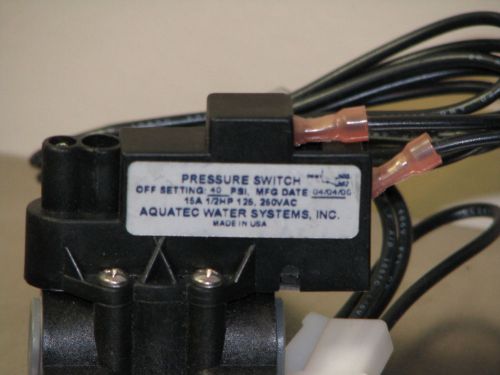 Aquatec Pressure Switch, 40 psi, 15A, 1/2 hp 125, 250VAC