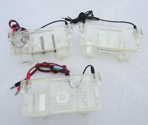 LOT OF 3 MINICELL EC370M ELECTROPHORESIS GEL SYSTEM BOXES WITH ADAPTERS