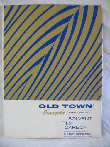 VINTAGE OLD TOWN, DURAGOLD SOLVENT FILM CARBON TYPEWRITER PAPER, 8 1/2 x 11 1/2