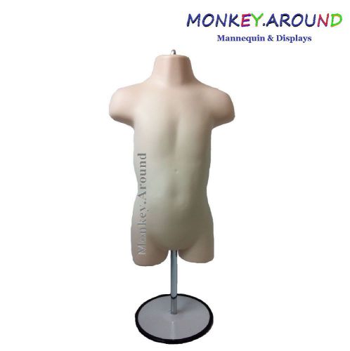 Toddler Flesh Mannequin Dress Body Torso Form Boy/Girl Display +1 STAND+1 HANGER