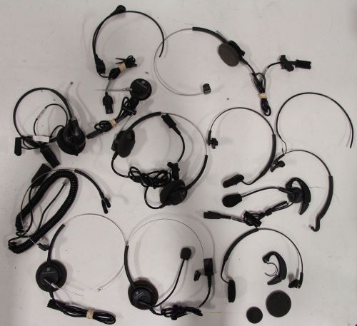 Huge Mixed Lot of Plantronics GN Networks Wired Headband Earpiece Mic Microphone