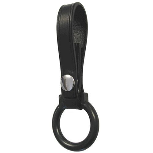 Boston Leather 5451-3-N Black Double Snap Flashlight Ring Holder W/ Black Ring