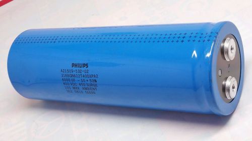 Phillips A21509-532-02 Capacitor 400VDC  450 Surge 6000UF 105 Max Ambient