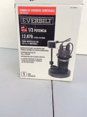 HD470 USED Everbilt 1/3 HP Submersible Sump Pump with Vertical SBA033V1