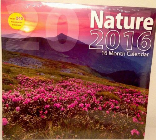 NEW Nature Scenery 2016 Wall Calendar Full Size+240Appt Stickers 16 month Sealed