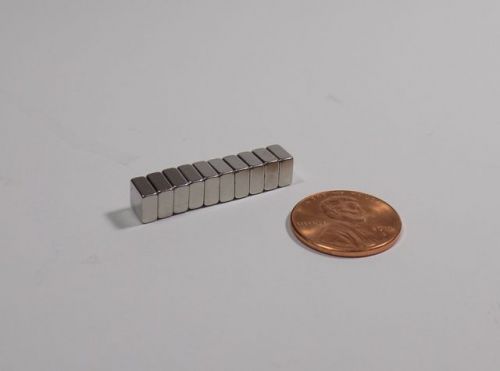 Lot of 10 new neodymium rare earth magnets n50 grade 6mm x 6mm x 3mm blocks for sale