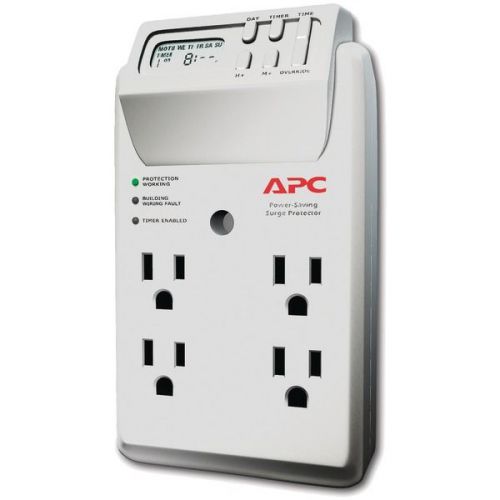 APC P4GC Power-Saving Surge Protector w/4-Outlets &amp; Timer - White