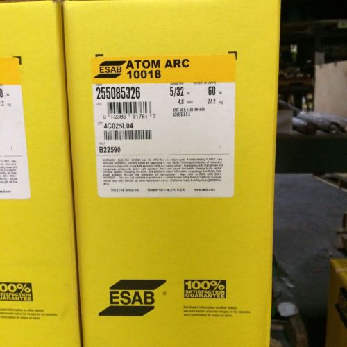 ESAB Atom Arc 10018 Electrodes 5/32&#034; 60lbs in a box 6 10 lb cans NEW