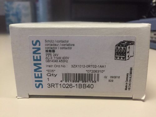 NEW Siemens 3RT1026-1BB40 Contactor