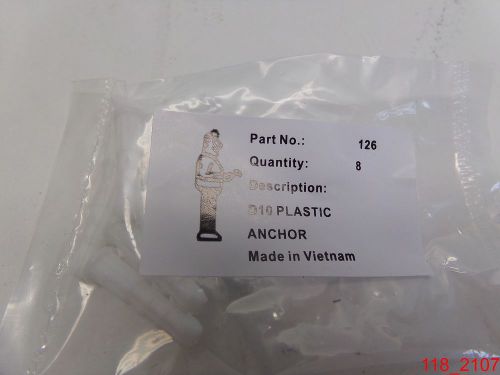 Qty=1600 Allied Bolt 126 D10 White Ribbed Plastic Anchor 3/16
