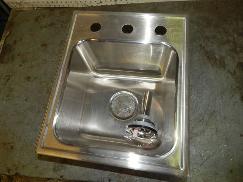 Just stainless steel sink 12&#034;x12&#034;x8&#034; deep w/ drain assembly single bowl for sale
