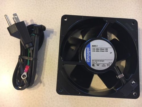 **NEW** EBMPAPST AC COOLING FAN 115 VOLTS 4600 Z WITH CORD! **NEW**