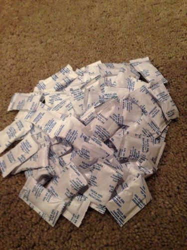 Silica Gel Packets. Lot Of 100. Measures 1.125&#034; W X 2.25&#034; H.
