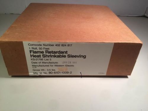 Western Electric Flame Retardant Heat Shrinkable Sleeving, 1 Roll 50 Feet NEW