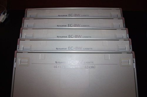 Lot of 5 fujifilm ec-bw cassette, 14 x 17 inches (35 x 43 cm) fuji ec bw casette for sale