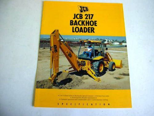 JCB 217 Tractor Loader Backhoe 8 Pages,1991 Brochure                           #