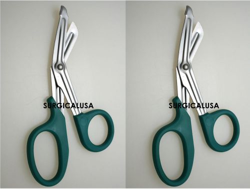 2 Universal Scissors 7.25&#034; Teal Color Handle NEW SurgicalUSA Instruments
