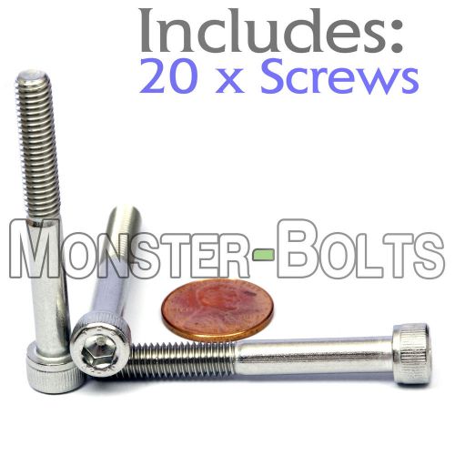 M6 x 50mm – qty 20 – din 912 socket head cap screws - stainless steel a2 / 18-8 for sale