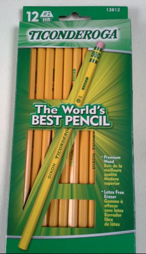 Ticonderoga #2 Soft Pencils, 1 PACK of 12 Yellow (13812), New