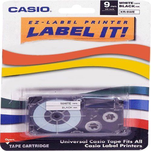 Casio XR9-WES 9mm Printer Tape for CWL-300 (Black-On-White)