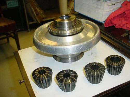 BEAUTIFUL JACOBS SPINDLE NOSE COLLET CHUCK L-O TAPER W/ 4 COLLETS FREE SHIPPING