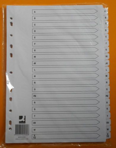 New Q-Connect A4 WHITE A-Z Subject DIVIDERS 20 Part Punched Index Tabs KF01532
