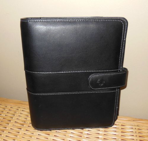 FRANKLIN COVEY BLACK FAUX LEATHER  COMPACT  SIZE PLANNER &amp; BINDER  PRE-OWNED