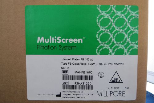 Qty 60 Millipore MultiScreen FB Harvest Plates 96 Well GlassFibre MAHFB1H60