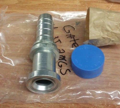 Gates 20GS-20FLH Barbed to Flanged Straight Hose Fitting, Hose I.D.: 1-1/4&#034;, Bo