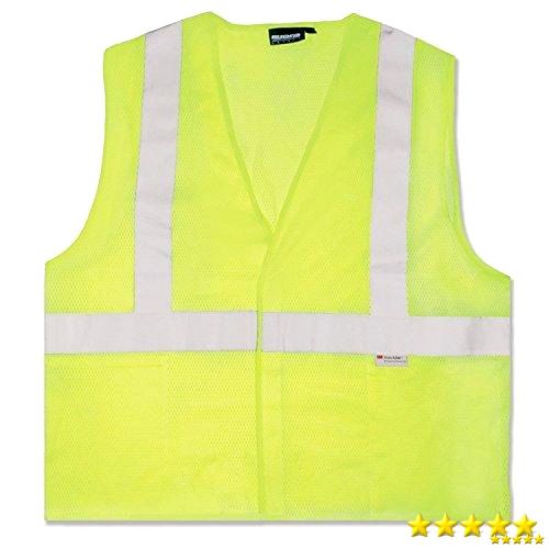 Erb 14517 s15 ansi class 2 mesh safety vest with pockets  lime  6x-large, new for sale