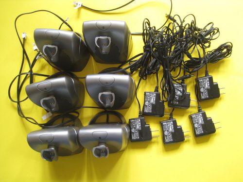 Lot of 6 Plantronics CS55 Office Headset Charging Station Base w/Power Supply
