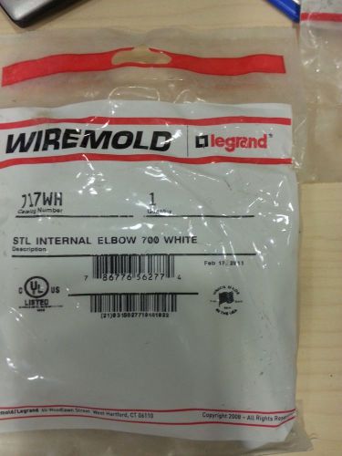 Wiremold (717wh) stl internal elbow 700 series raceway white- new for sale