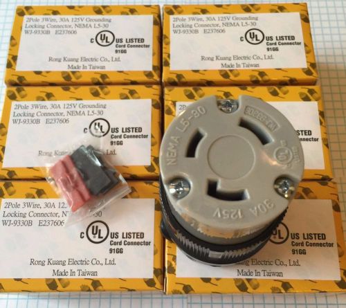 6 units, nema l5-30, 2 pole, 3 wire, 30a, 125v locking connector, ul listed for sale
