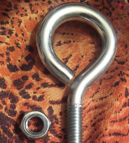 1 new adult sling swing eye bolt hook screw 3/8&#034; x 5&#034; zinc plated 9.5mm x 127mm for sale