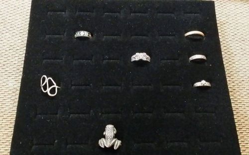 Jewelry 36 Slots Ring Foam Display Insert Pad Liner Blk 7 3/4&#034; x 6 3/4&#034; x 7/8&#034;