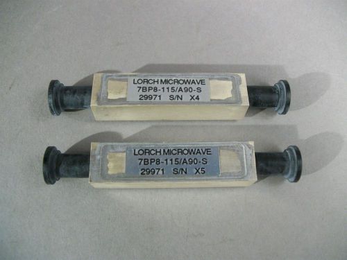 Lot of 2 Lorch Microwave 7BP8-115/A90-S Bandpass Filters - NEW