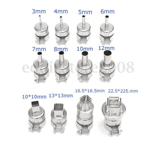 12pc 3/4/5/6/7/8/10/12 A1125 A1126 Heat nozzle for 850 Hot Air Soldering station