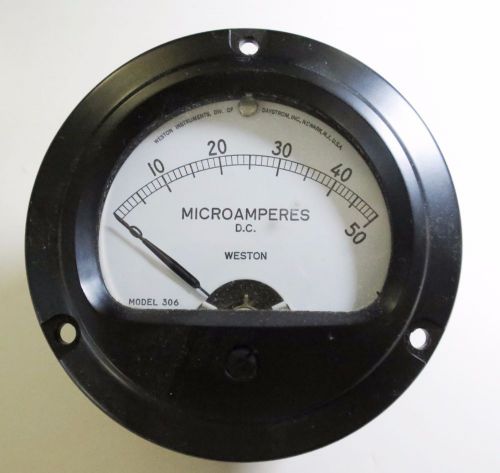 Weston Model 306 0-50 Microamperes, DC, Panel Meter, NOS