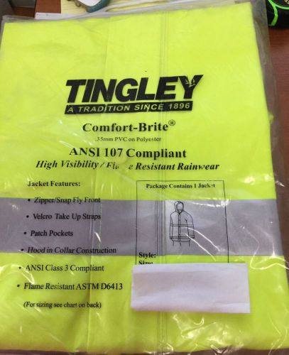 Tingley comfort brite flame resistant rain jacket size l for sale