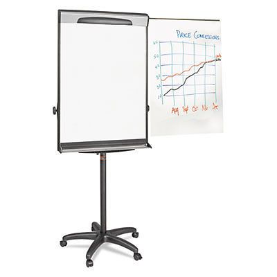Tripod extension bar magnetic dry-erase easel, 69&#034; to 78&#034; high, black/silver for sale