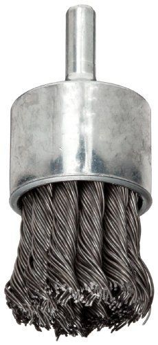 Weiler Wire End Brush, Hollow End, Round Shank, Steel, Partial Twist Knotted,