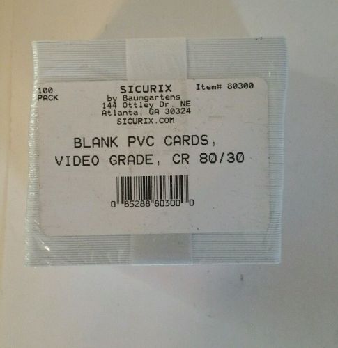 Blank pvc cards video grade 100 pack Sicurix baumgartens
