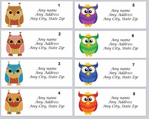 30 Personalized Return Address Labels Owls Buy 3 get 1 free (ow1)