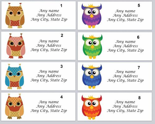 30 personalized return address labels owls buy 3 get 1 free (ow1) for sale