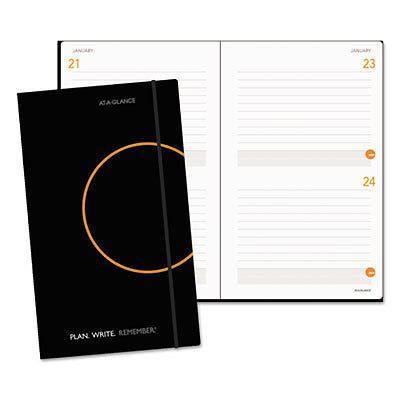 Plan. Write. Remember. Planning Notebook Two Days Per Page, 5 1/8 x 8 1/4, Black
