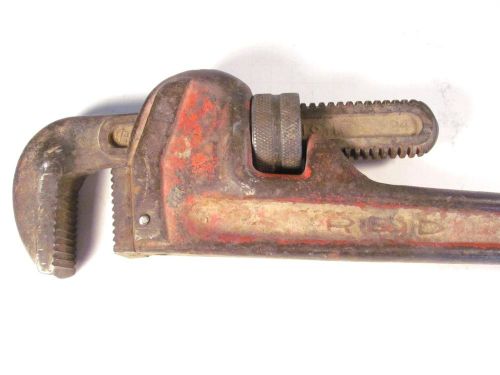 24&#034; red heavy duty ridgid pipe wrench in good working order for sale